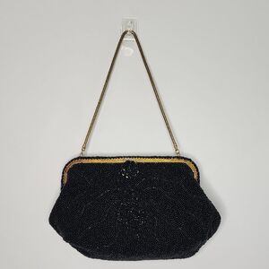 Black and Gold Beaded Clutch